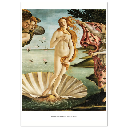 "The Birth of Venus" von Sandro Botticelli, Hochwertiger Kunstdruck,  21x29.7 cm / 8x12"-A3 (29.7 x 42  cm)-45x60 cm / 18x24″-50x70 cm / 20x28″-60x80 cm / 24x32″-70x100 cm / 28x40″,  Printree.ch