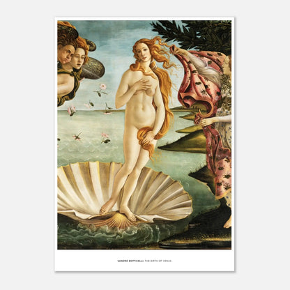 "The Birth of Venus" von Sandro Botticelli, Hochwertiger Kunstdruck,  21x29.7 cm / 8x12"-A3 (29.7 x 42  cm)-45x60 cm / 18x24″-50x70 cm / 20x28″-60x80 cm / 24x32″-70x100 cm / 28x40″,  Printree.ch