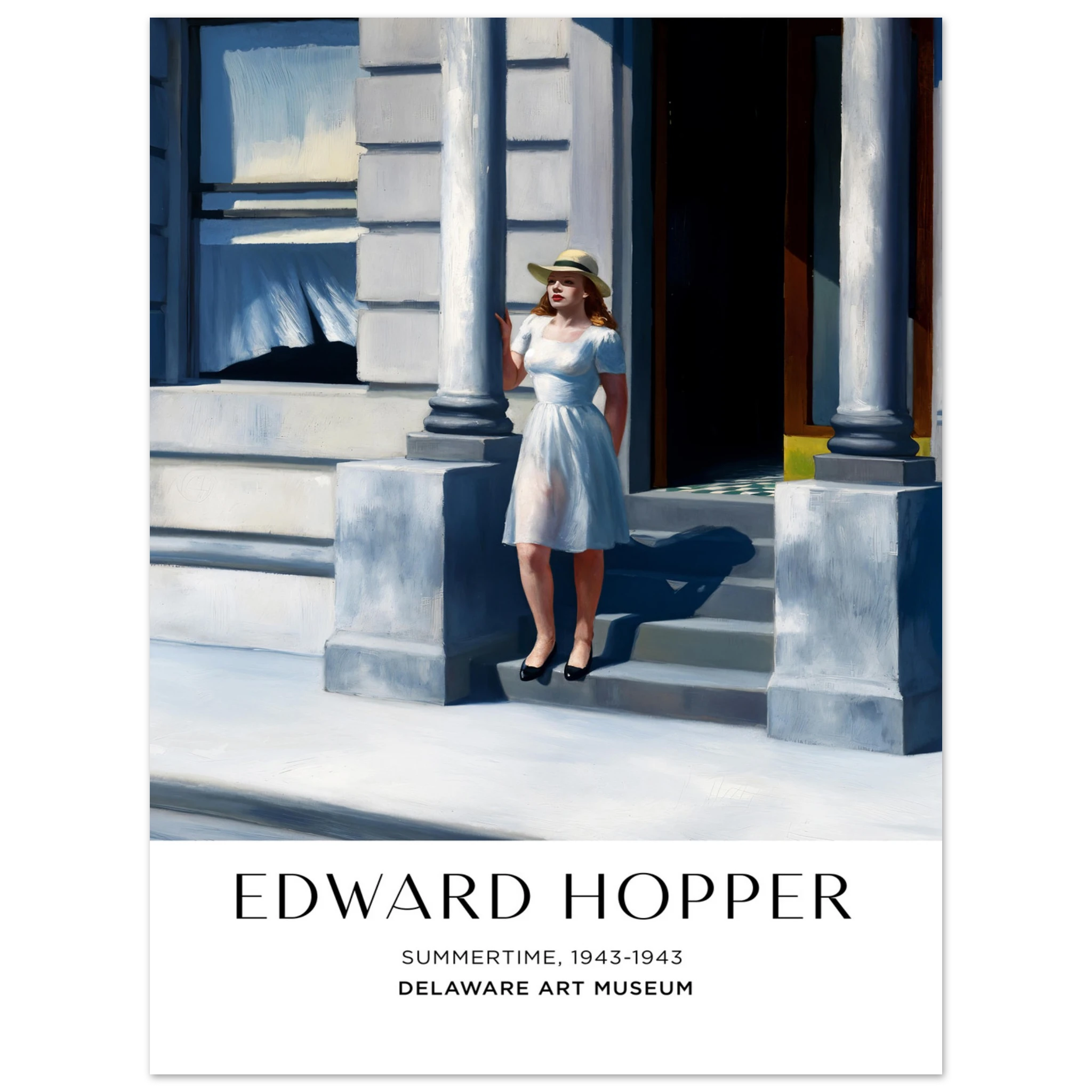 Summertime, 1943 – Edward Hopper, Hochwertiger Kunstdruck,  21x29.7 cm / 8x12"-A3 (29.7 x 42  cm)-45x60 cm / 18x24″-50x70 cm / 20x28″-60x80 cm / 24x32″-70x100 cm / 28x40″,  Printree.ch