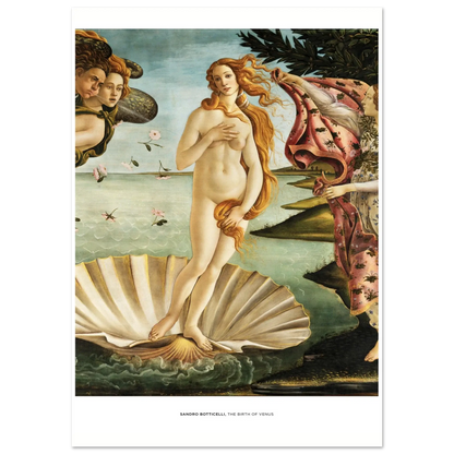 "The Birth of Venus" von Sandro Botticelli, Hochwertiger Kunstdruck,  21x29.7 cm / 8x12"-A3 (29.7 x 42  cm)-45x60 cm / 18x24″-50x70 cm / 20x28″-60x80 cm / 24x32″-70x100 cm / 28x40″,  Printree.ch