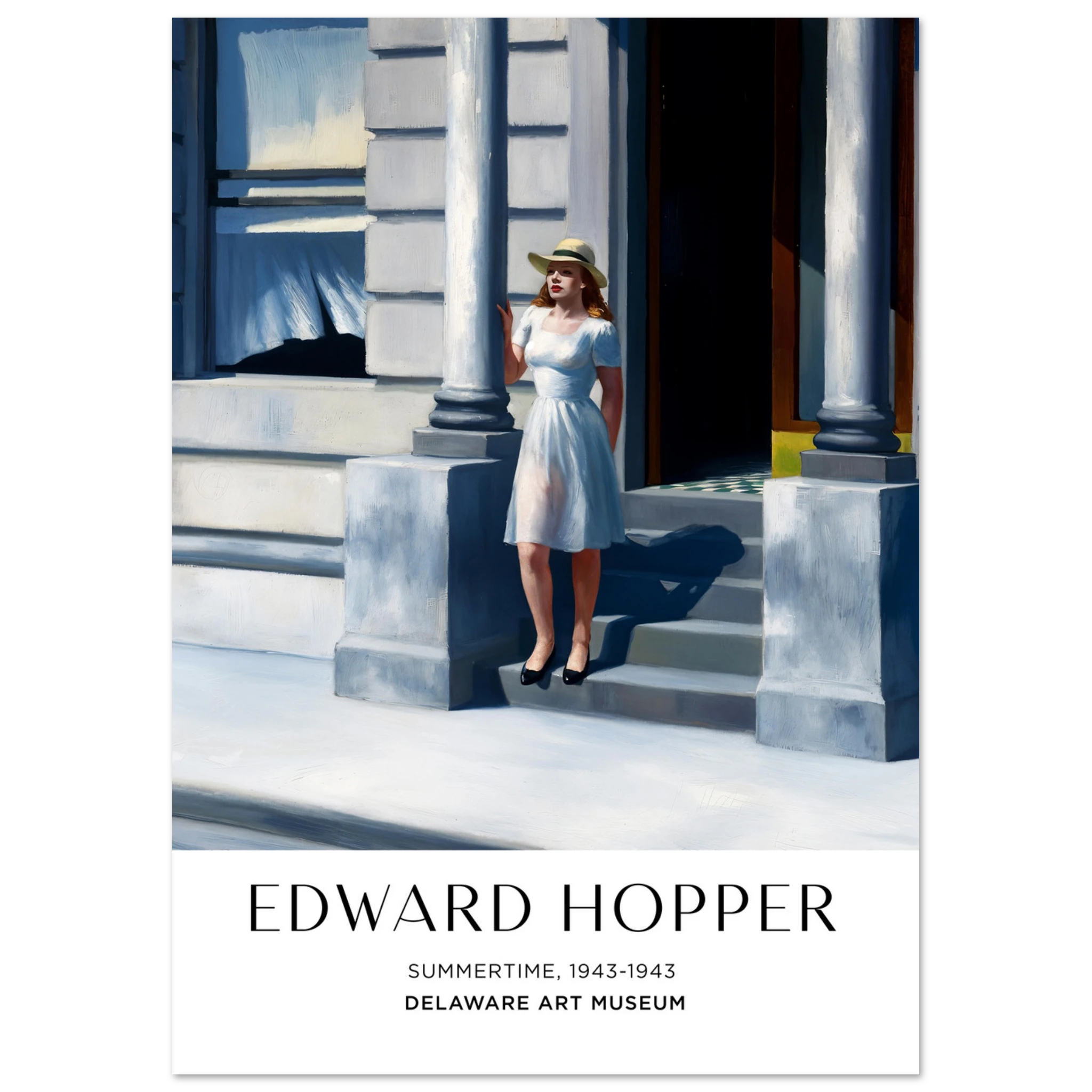 Summertime, 1943 – Edward Hopper, Hochwertiger Kunstdruck,  21x29.7 cm / 8x12"-A3 (29.7 x 42  cm)-45x60 cm / 18x24″-50x70 cm / 20x28″-60x80 cm / 24x32″-70x100 cm / 28x40″,  Printree.ch