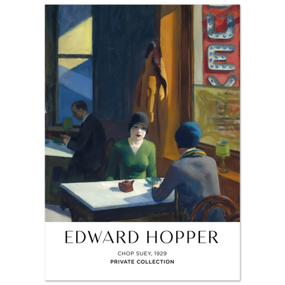 Chop Suey, 1929 – Edward Hopper, Hochwertiger Kunstdruck,  21x29.7 cm / 8x12"-A3 (29.7 x 42  cm)-45x60 cm / 18x24″-50x70 cm / 20x28″-60x80 cm / 24x32″-70x100 cm / 28x40″,  Printree.ch