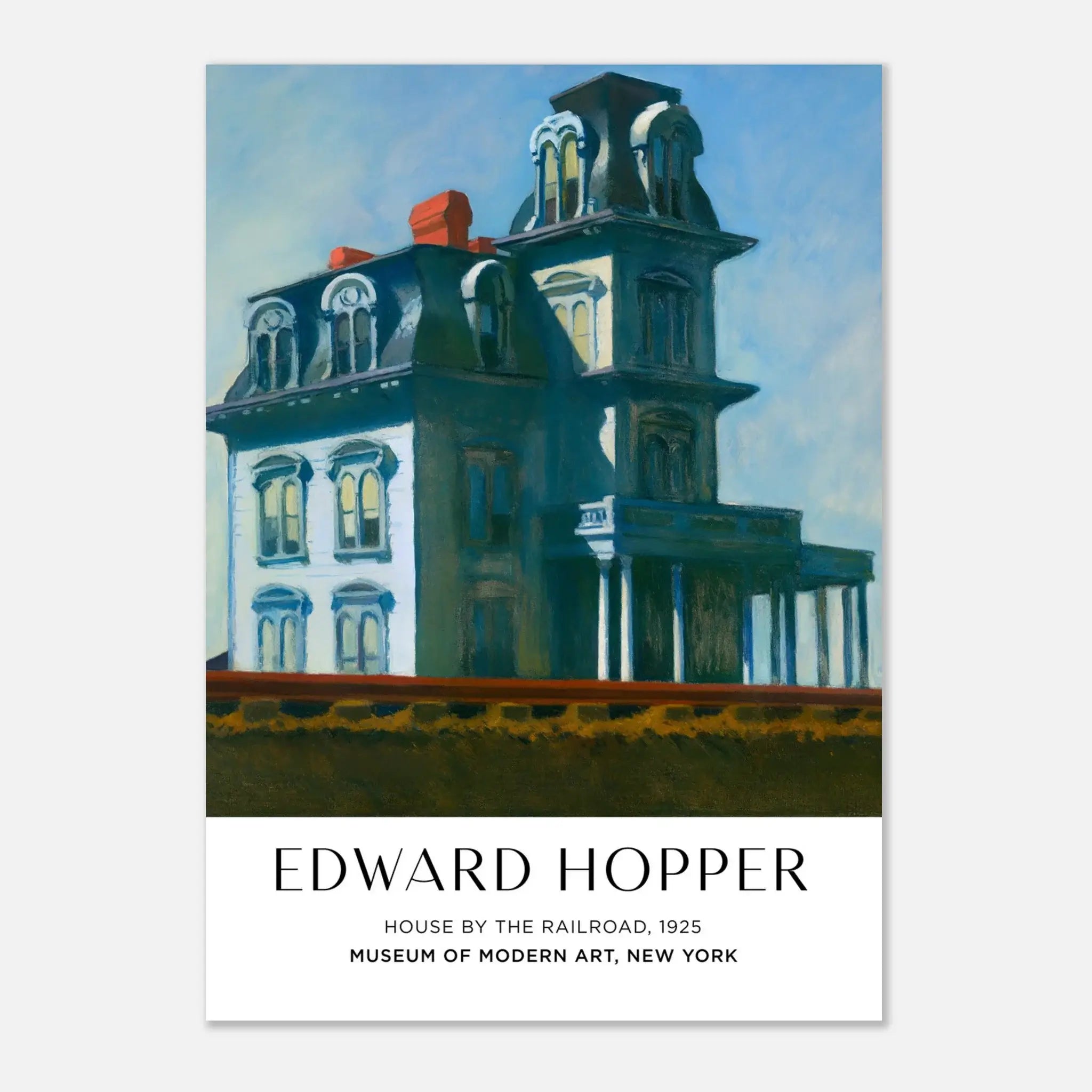 House by the Railroad, 1925 – Edward Hopper, Hochwertiger Kunstdruck,  21x29.7 cm / 8x12"-A3 (29.7 x 42  cm)-45x60 cm / 18x24″-50x70 cm / 20x28″-60x80 cm / 24x32″-70x100 cm / 28x40″,  Printree.ch