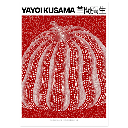 "FBan Pumpkin, 2013" von Yayoi Kusama, Hochwertiger Kunstdruck,  21x29.7 cm / 8x12"-A3 (29.7 x 42  cm)-45x60 cm / 18x24″-50x70 cm / 20x28″-60x80 cm / 24x32″-70x100 cm / 28x40″,  Printree.ch