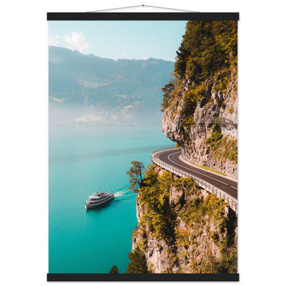 Harmony of street and lake on Lake Thun