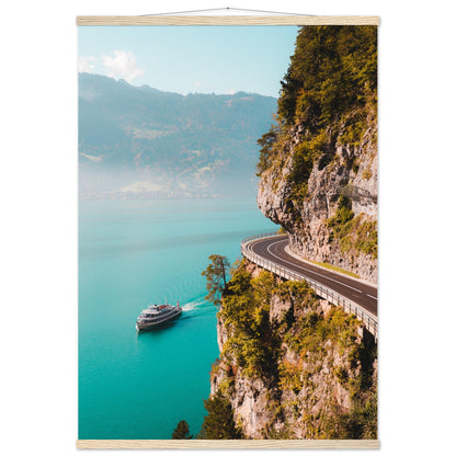 Harmony of street and lake on Lake Thun