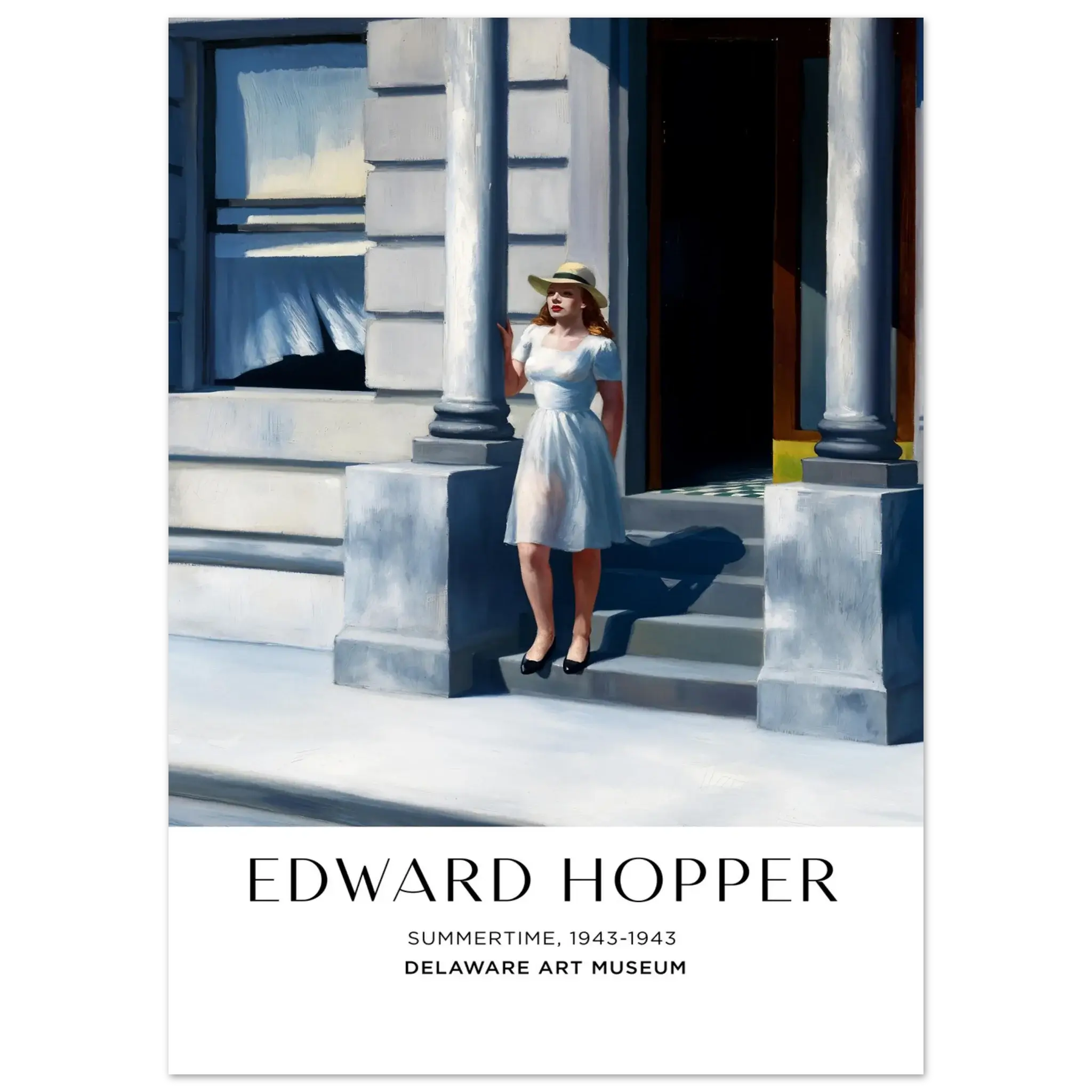 Summertime, 1943 – Edward Hopper, Hochwertiger Kunstdruck,  21x29.7 cm / 8x12"-A3 (29.7 x 42  cm)-45x60 cm / 18x24″-50x70 cm / 20x28″-60x80 cm / 24x32″-70x100 cm / 28x40″,  Printree.ch