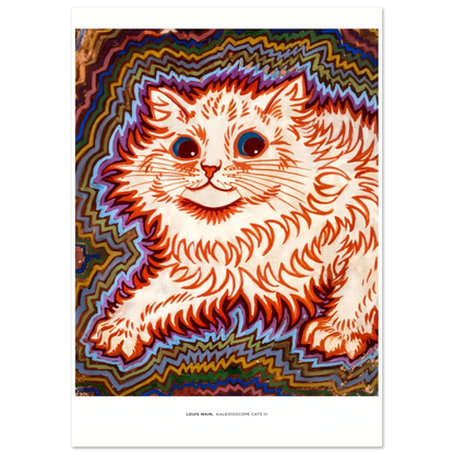 "Kaleidoscope Cats III" von Louis Wain, Hochwertiger Kunstdruck,  21x29.7 cm / 8x12"-A3 (29.7 x 42  cm)-45x60 cm / 18x24″-50x70 cm / 20x28″-60x80 cm / 24x32″-70x100 cm / 28x40″,  Printree.ch