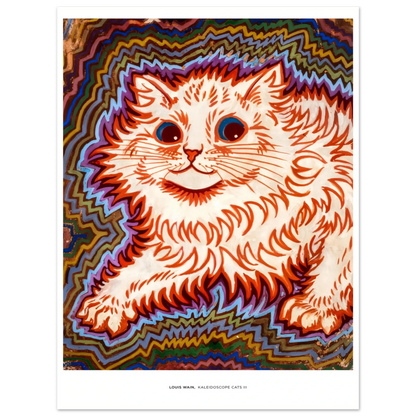 "Kaleidoscope Cats III" von Louis Wain, Hochwertiger Kunstdruck,  21x29.7 cm / 8x12"-A3 (29.7 x 42  cm)-45x60 cm / 18x24″-50x70 cm / 20x28″-60x80 cm / 24x32″-70x100 cm / 28x40″,  Printree.ch