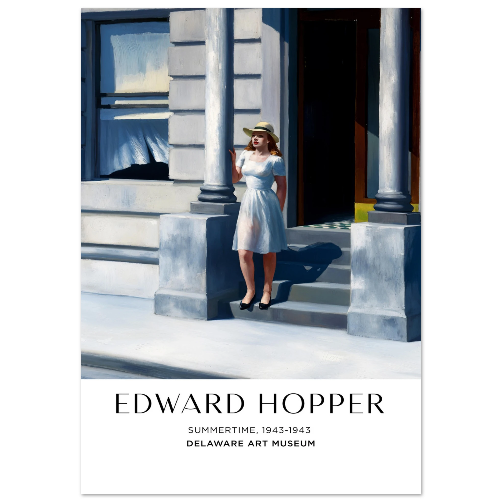 Summertime, 1943 – Edward Hopper, Hochwertiger Kunstdruck,  21x29.7 cm / 8x12"-A3 (29.7 x 42  cm)-45x60 cm / 18x24″-50x70 cm / 20x28″-60x80 cm / 24x32″-70x100 cm / 28x40″,  Printree.ch