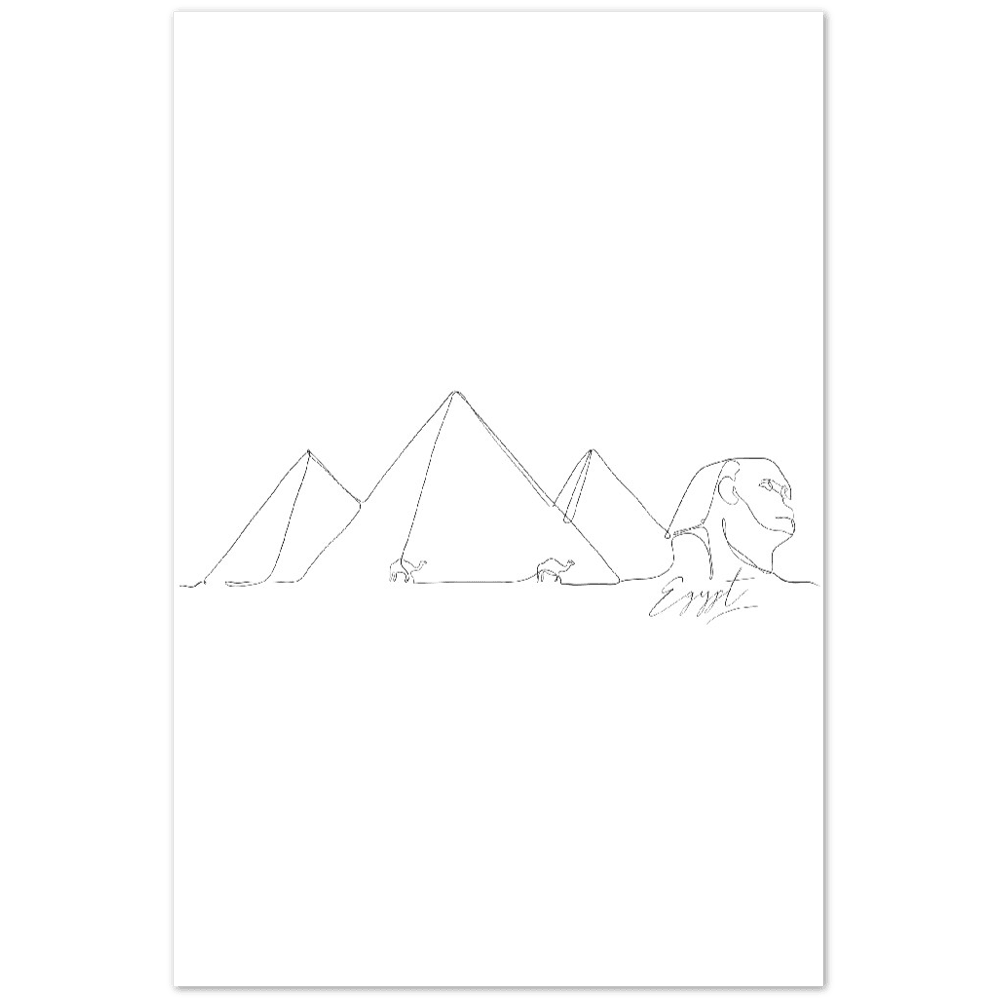 Ägypten Line Art Poster: Entdecke die faszinierende Welt Ägyptens!