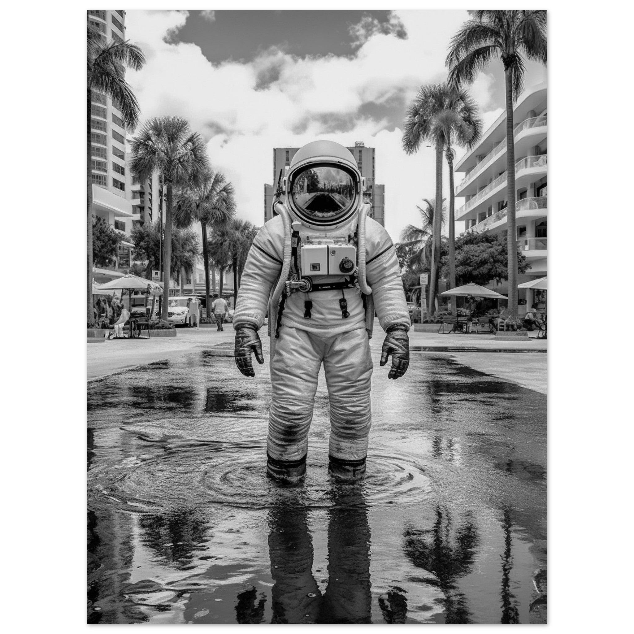 Astronaut Miami - Printree.ch AI, Andri Hofmann, Poster, Raumfahrt