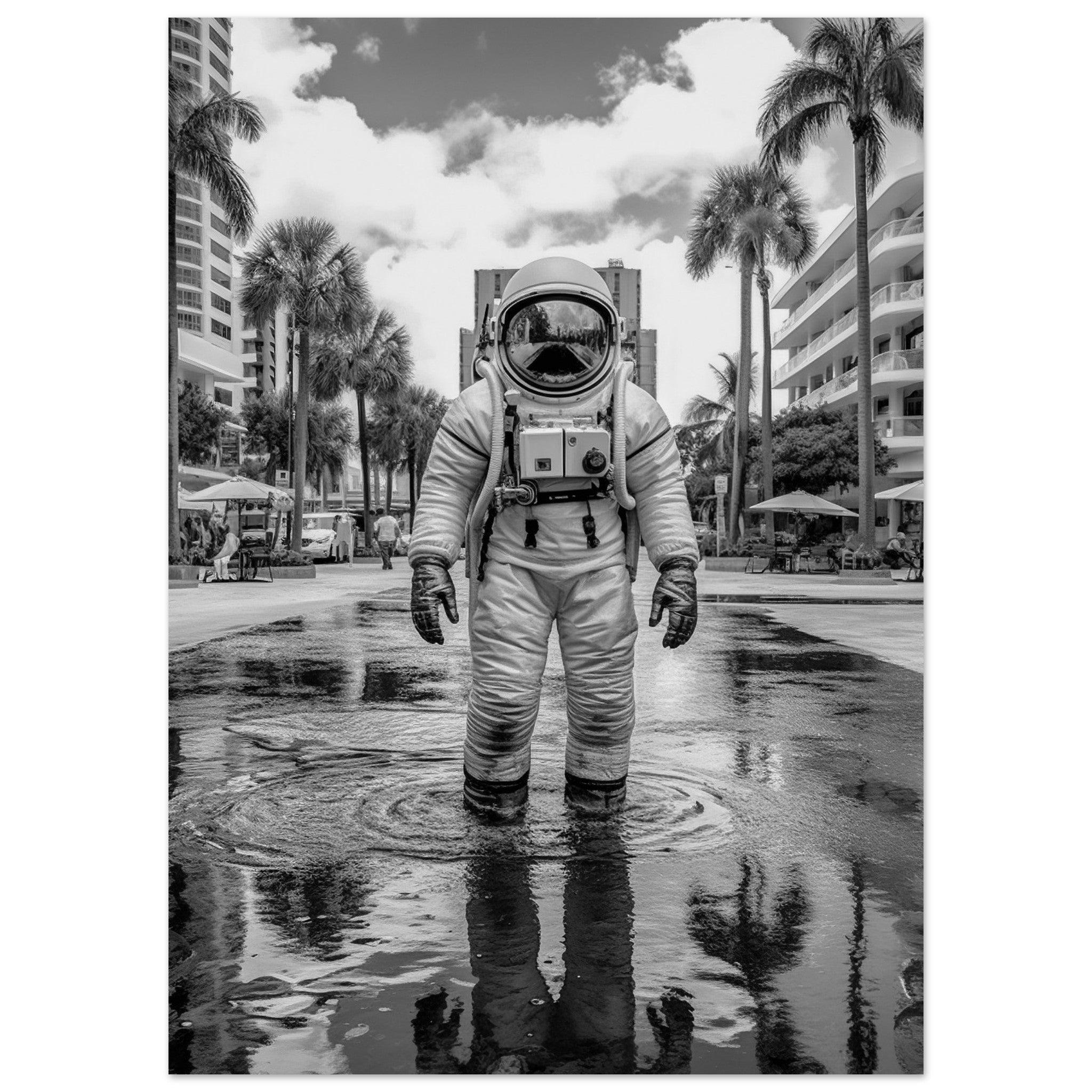 Astronaut Miami - Printree.ch AI, Andri Hofmann, Poster, Raumfahrt