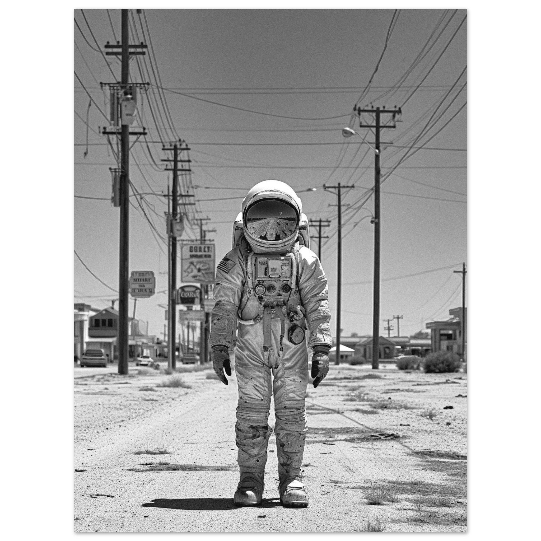 Astronaut Route66 - Printree.ch AI, Andri Hofmann, Poster, Raumfahrt