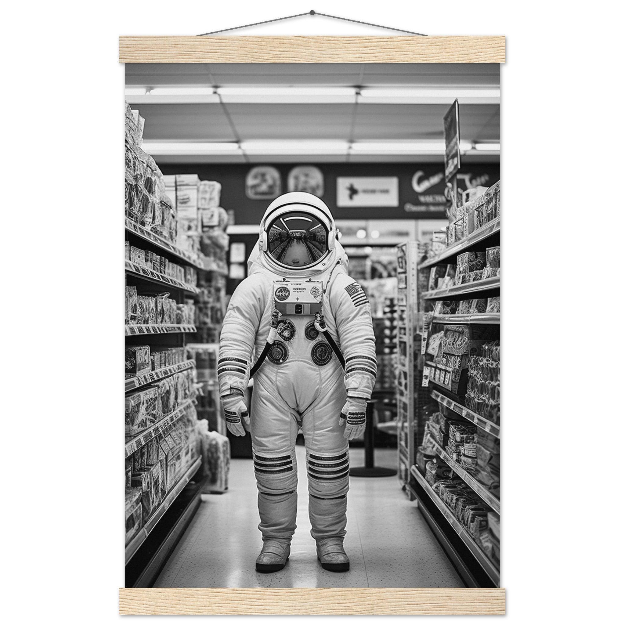 Astronaut Supermarket - Printree.ch AI, Andri Hofmann, Poster, Raumfahrt