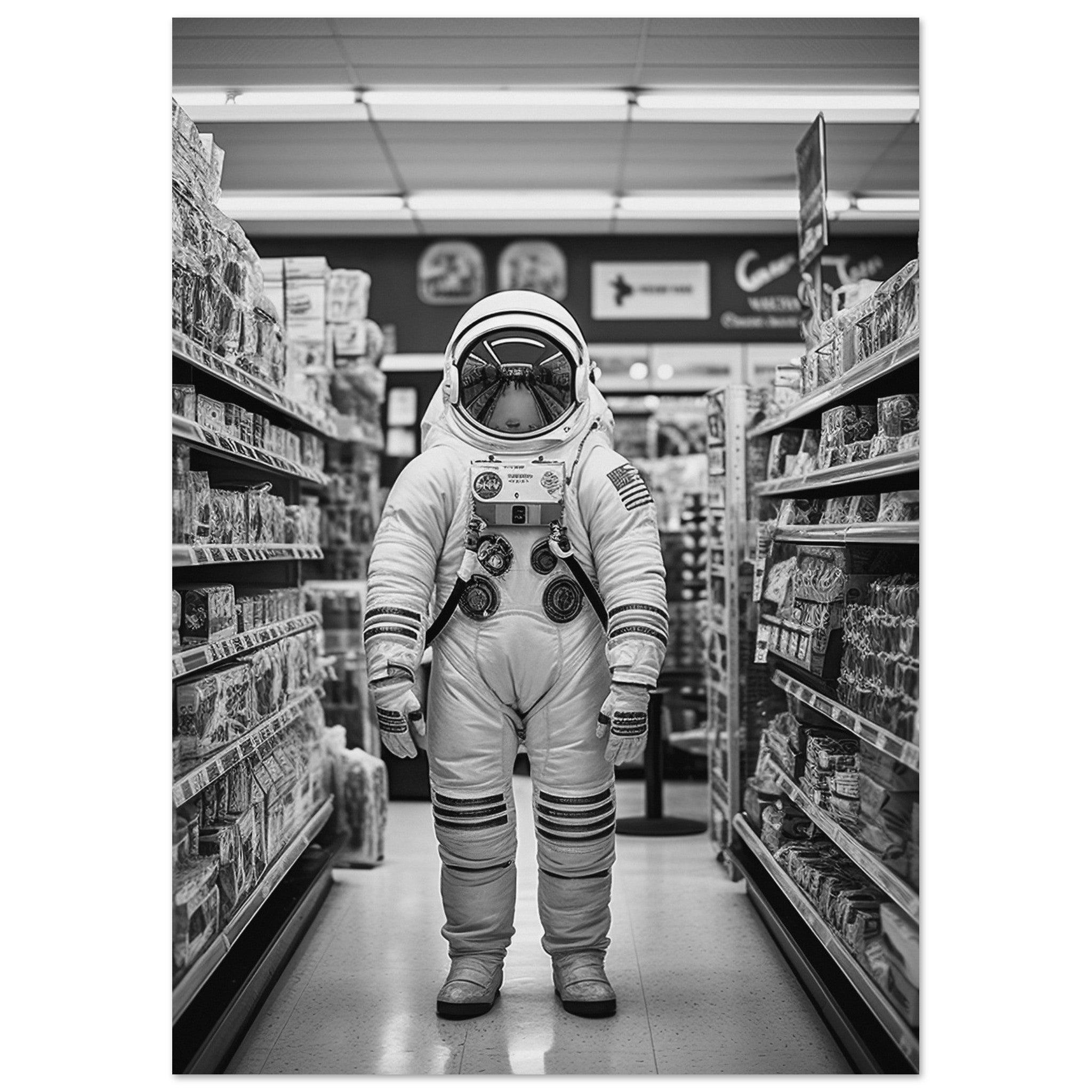 Astronaut Supermarket - Printree.ch AI, Andri Hofmann, Poster, Raumfahrt