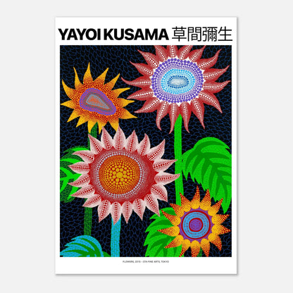 "Flowers, 2015" von Yayoi Kusama, Hochwertiger Kunstdruck,  21x29.7 cm / 8x12"-A3 (29.7 x 42  cm)-45x60 cm / 18x24″-50x70 cm / 20x28″-60x80 cm / 24x32″-70x100 cm / 28x40″,  Printree.ch