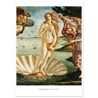 "The Birth of Venus" von Sandro Botticelli, Hochwertiger Kunstdruck,  21x29.7 cm / 8x12"-A3 (29.7 x 42  cm)-45x60 cm / 18x24″-50x70 cm / 20x28″-60x80 cm / 24x32″-70x100 cm / 28x40″,  Printree.ch