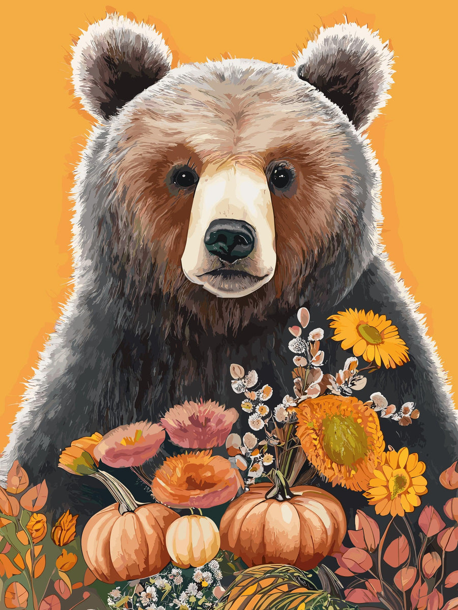 Bär_Golden Hour - Poster Herbst - Printree.ch goldene stunde, Herbst, Herbstfarben, herbstlich, kreative Kunst, Kunst, Kunstdruck, Poster