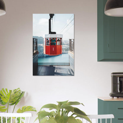 Barcelona Skyline Poster - Printree.ch Aussichtspunkt, Barcelona, Foto, Fotografie, Kabelbahn, Küstenstadt, Montjuïc, Reisen, Sehenswürdigkeiten, Seilbahn, Spanien, Stadtansicht, Stadtpanorama, Transport, unsplash