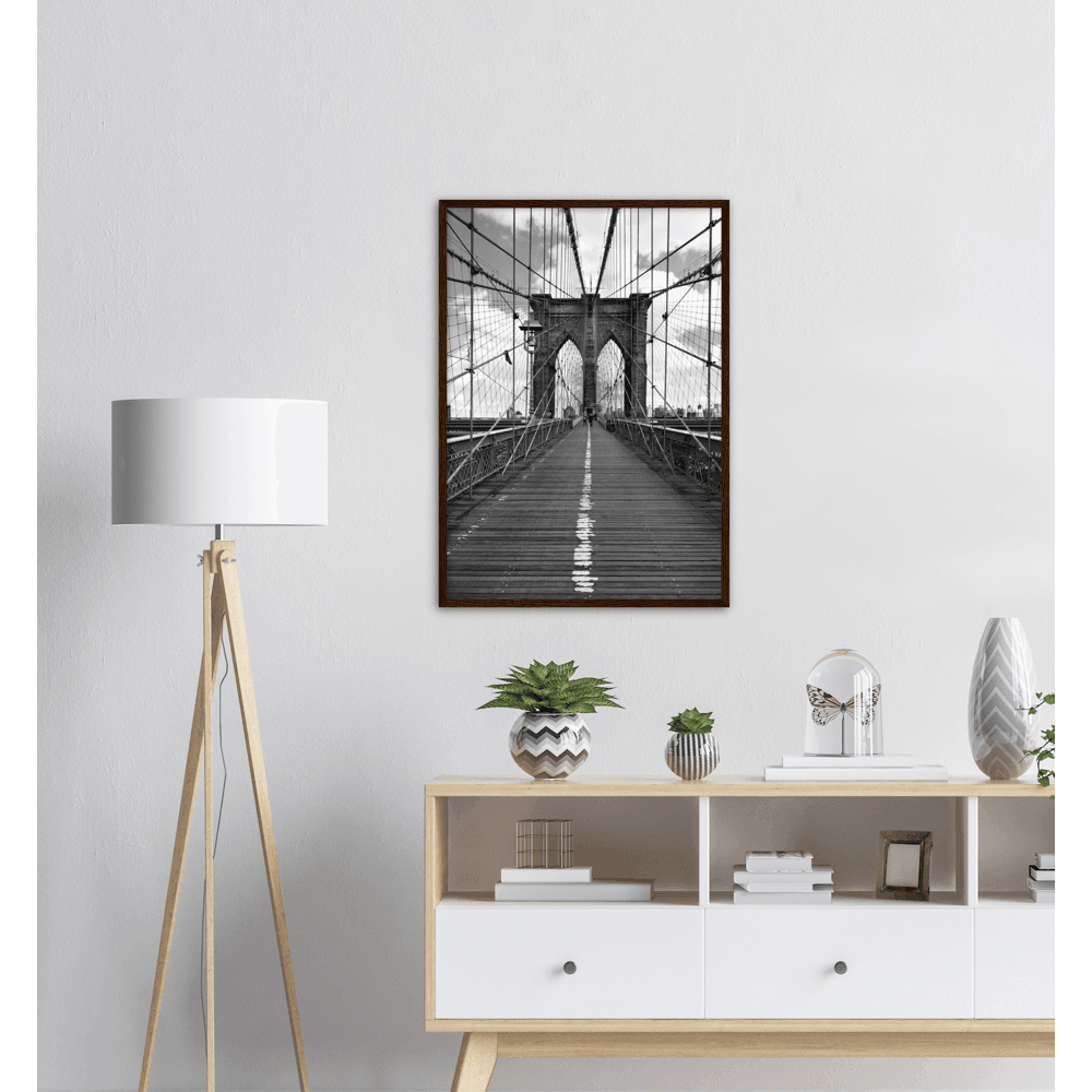 Brooklyn Bridge - Printree.ch alt, amerika, architektur, attraktion, berühmt, blick, brooklyn, brooklyn bridge, brücke, denkmal, effekt, foto, gebäude, gefiltert, himmel, leer, new york, niemand, nyc, reise, retro, stadt, szene, tag, tourismus, urban, usa, vintage, walkway, weg