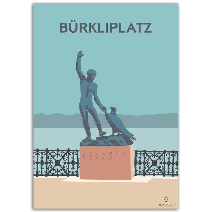 Bürkliplatz Ganymed-Skulptur Zürich - Printree.ch Localspot, Minimal, Minimalismus