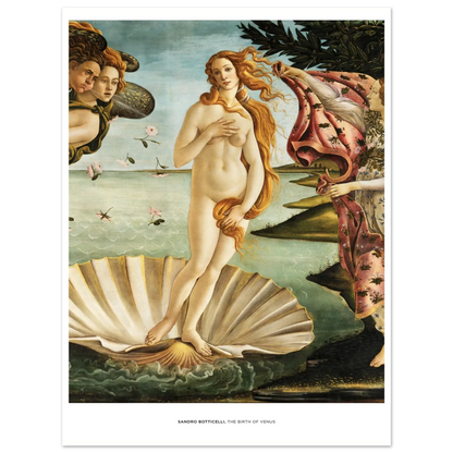 "The Birth of Venus" von Sandro Botticelli, Hochwertiger Kunstdruck,  21x29.7 cm / 8x12"-A3 (29.7 x 42  cm)-45x60 cm / 18x24″-50x70 cm / 20x28″-60x80 cm / 24x32″-70x100 cm / 28x40″,  Printree.ch