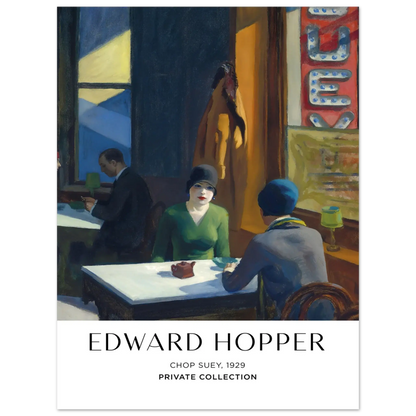 Chop Suey, 1929 – Edward Hopper, Hochwertiger Kunstdruck,  21x29.7 cm / 8x12"-A3 (29.7 x 42  cm)-45x60 cm / 18x24″-50x70 cm / 20x28″-60x80 cm / 24x32″-70x100 cm / 28x40″,  Printree.ch