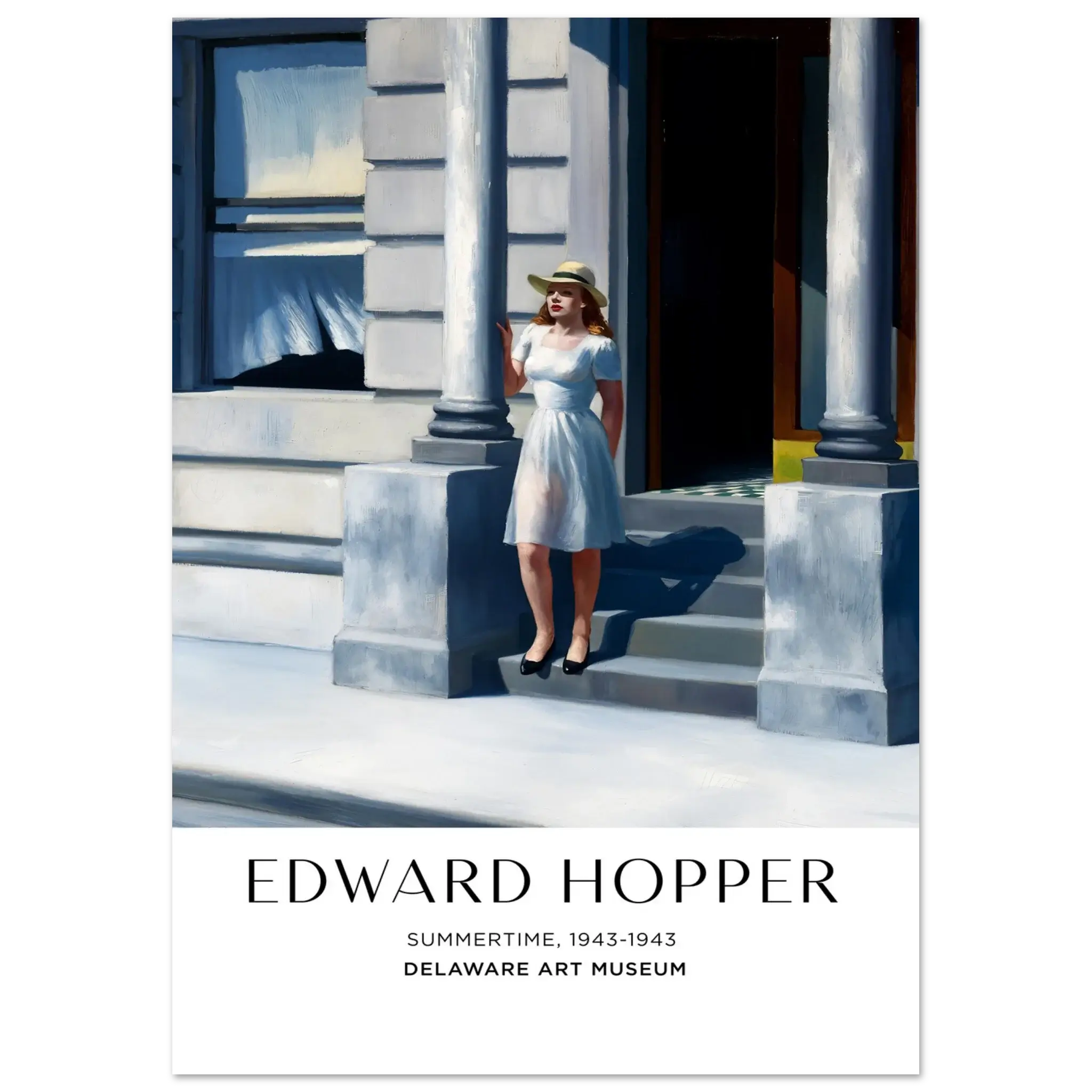 Summertime, 1943 – Edward Hopper, Hochwertiger Kunstdruck,  21x29.7 cm / 8x12"-A3 (29.7 x 42  cm)-45x60 cm / 18x24″-50x70 cm / 20x28″-60x80 cm / 24x32″-70x100 cm / 28x40″,  Printree.ch