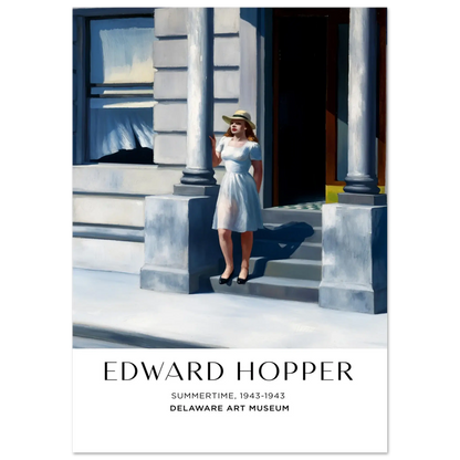 Summertime, 1943 – Edward Hopper, Hochwertiger Kunstdruck,  21x29.7 cm / 8x12"-A3 (29.7 x 42  cm)-45x60 cm / 18x24″-50x70 cm / 20x28″-60x80 cm / 24x32″-70x100 cm / 28x40″,  Printree.ch