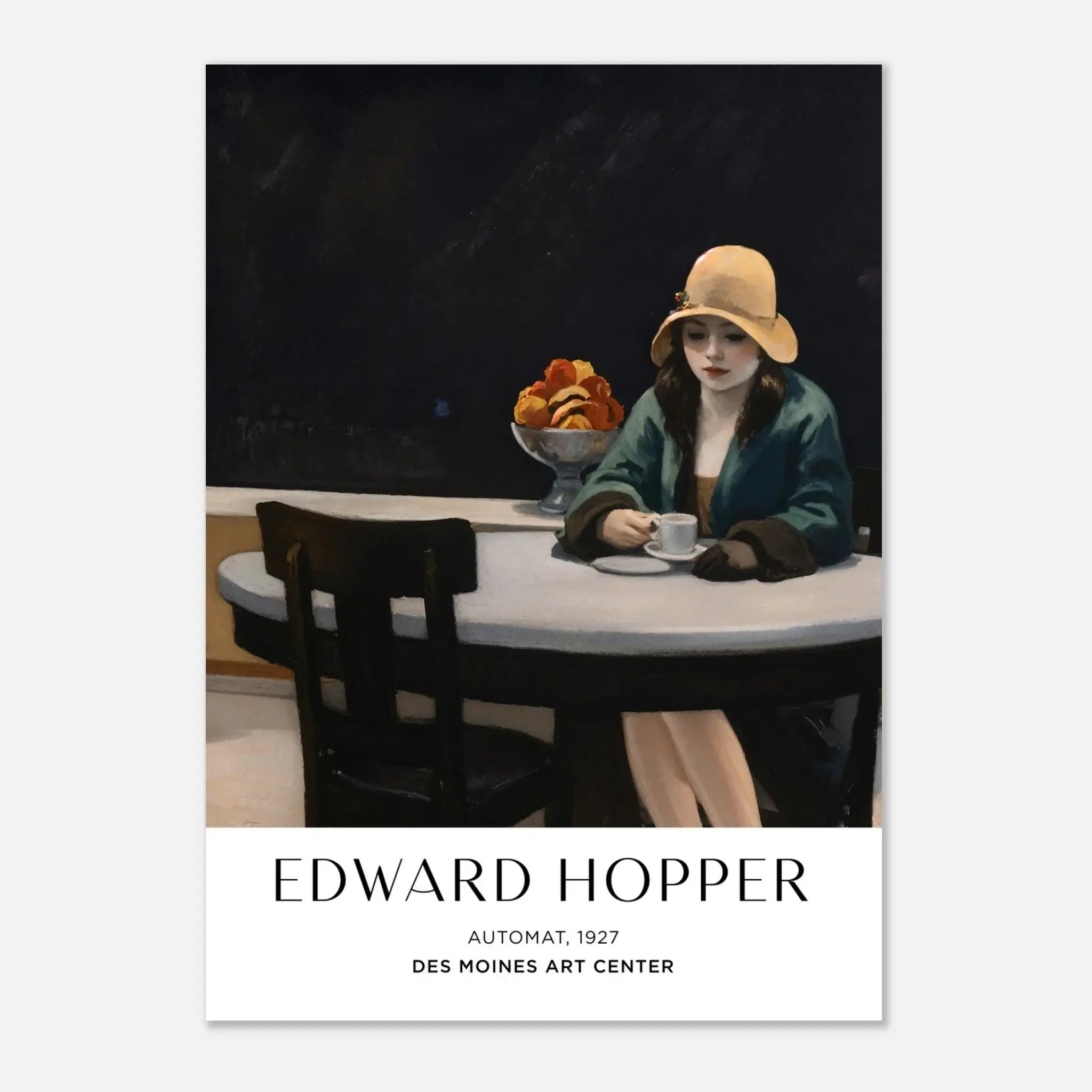 Automat (Edward Hopper, 1927), Hochwertiger Kunstdruck,  21x29.7 cm / 8x12"-A3 (29.7 x 42  cm)-45x60 cm / 18x24″-50x70 cm / 20x28″-60x80 cm / 24x32″-70x100 cm / 28x40″,  Printree.ch