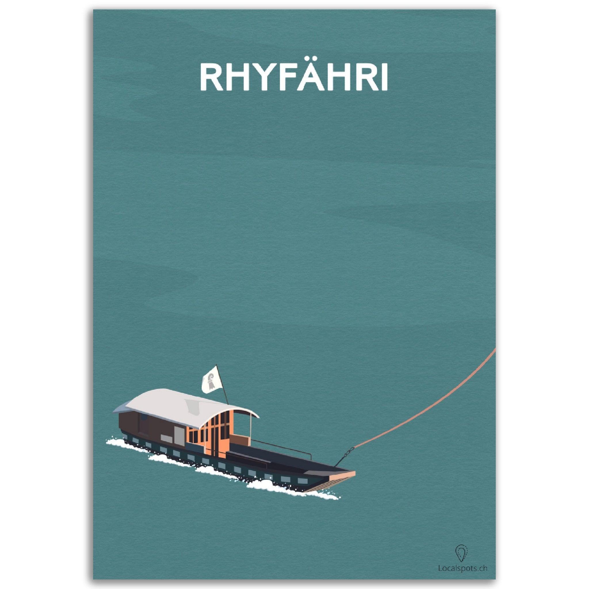 Fähri Fahre - Rhyfähri - Printree.ch alt, basel, europa, fluss, himmel, kathedrale, kirche, Localspot, Minimal, Minimalismus, reise, rhein, schweiz, schweizer, stadt, stadtbild, turm, wasser