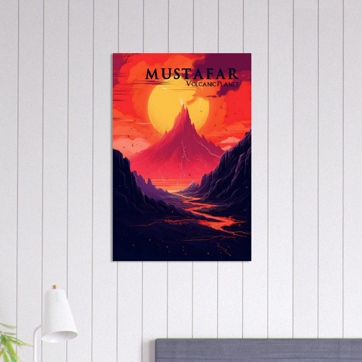 Faszinierenden Welten Mustafar: Erleben Sie die vulkanische Hölle im Dunkeln gehüllt - Printree.ch minimalistisch, nerd, star wars