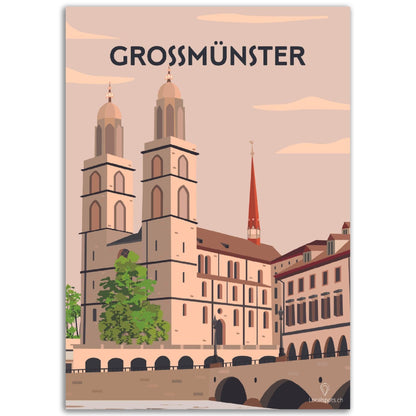 Grossmünster - Printree.ch Localspot, Minimal, Minimalismus