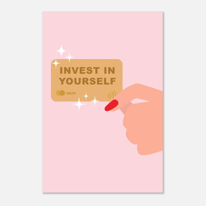 Invest in Yourself - Fröhliche positive Poster - Printree.ch fröhlich, zeitgenössische kunst