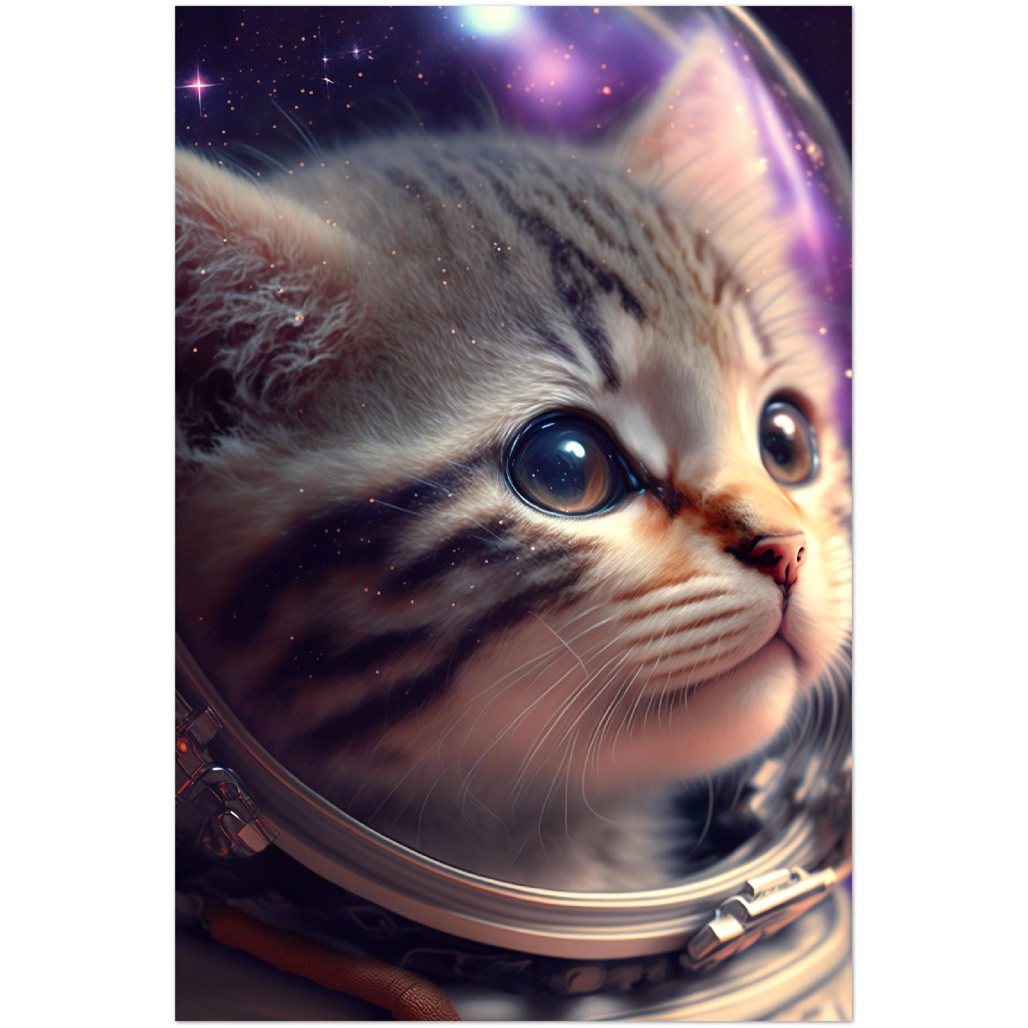 Affiche d'aventure spatiale de chaton