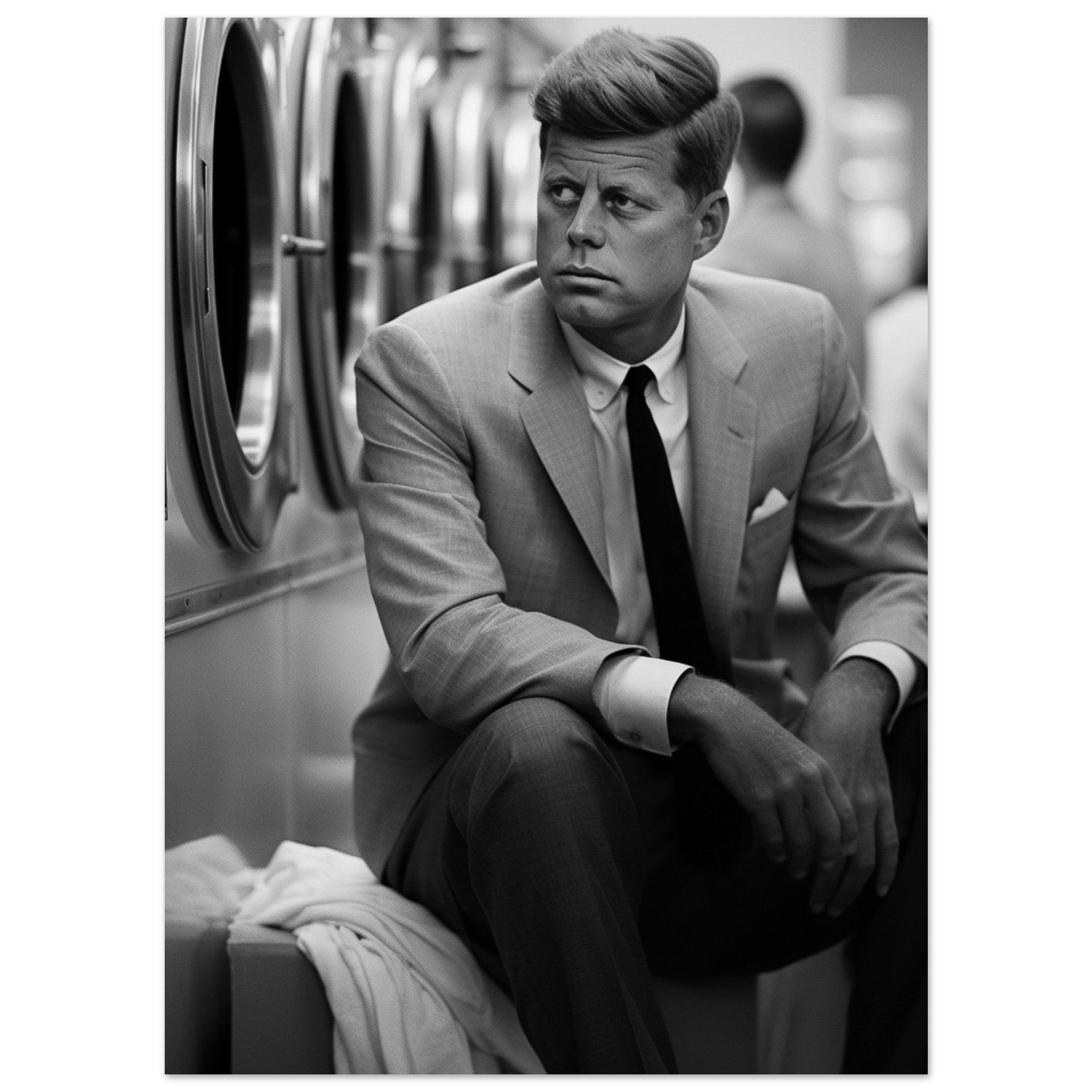 Laundry Day John F Kennedy - Printree.ch AI, Andri Hofmann, Poster, Raumfahrt