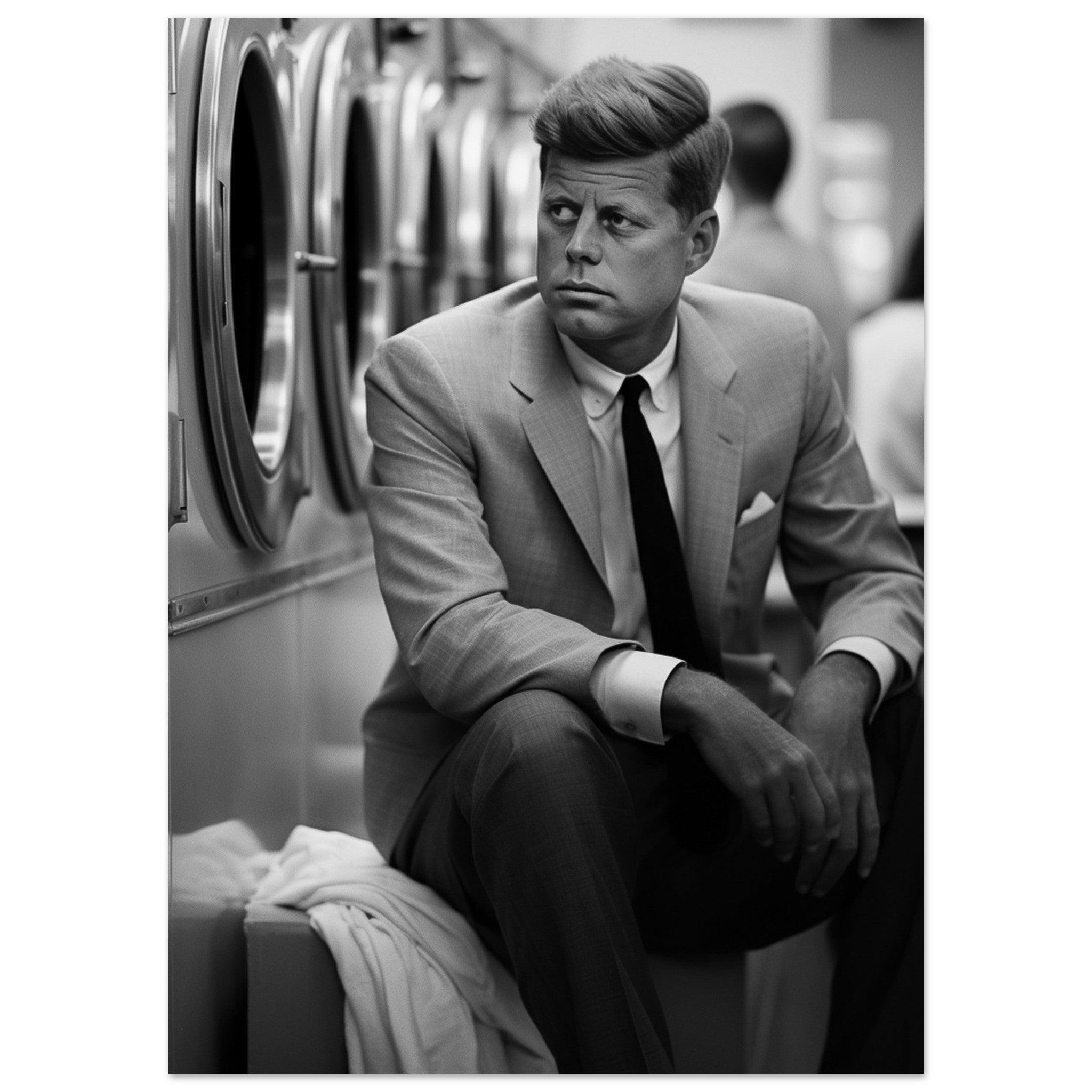 Laundry Day John F Kennedy - Printree.ch AI, Andri Hofmann, Poster, Raumfahrt