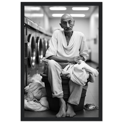 Laundry Day Mahatma Gandhi - Printree.ch AI, Andri Hofmann, Poster, Raumfahrt