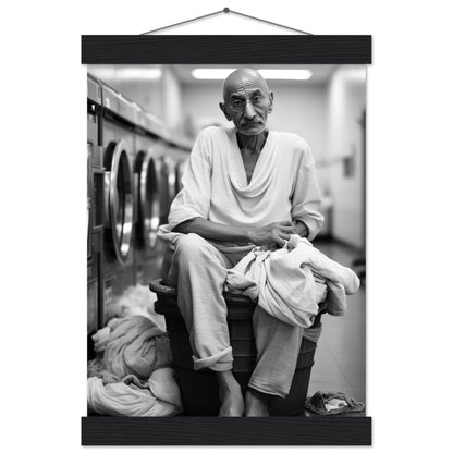 Laundry Day Mahatma Gandhi - Printree.ch AI, Andri Hofmann, Poster, Raumfahrt