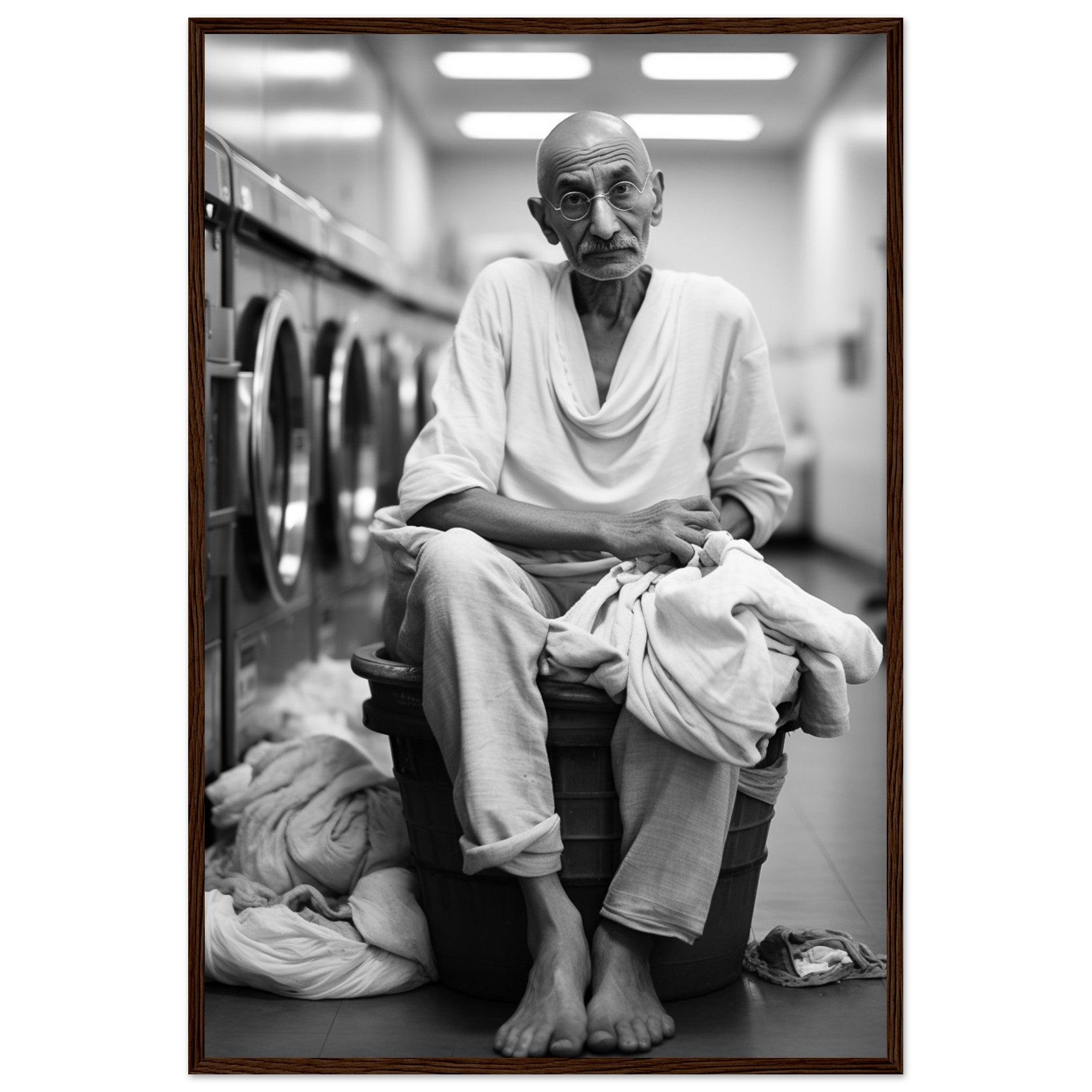 Laundry Day Mahatma Gandhi - Printree.ch AI, Andri Hofmann, Poster, Raumfahrt