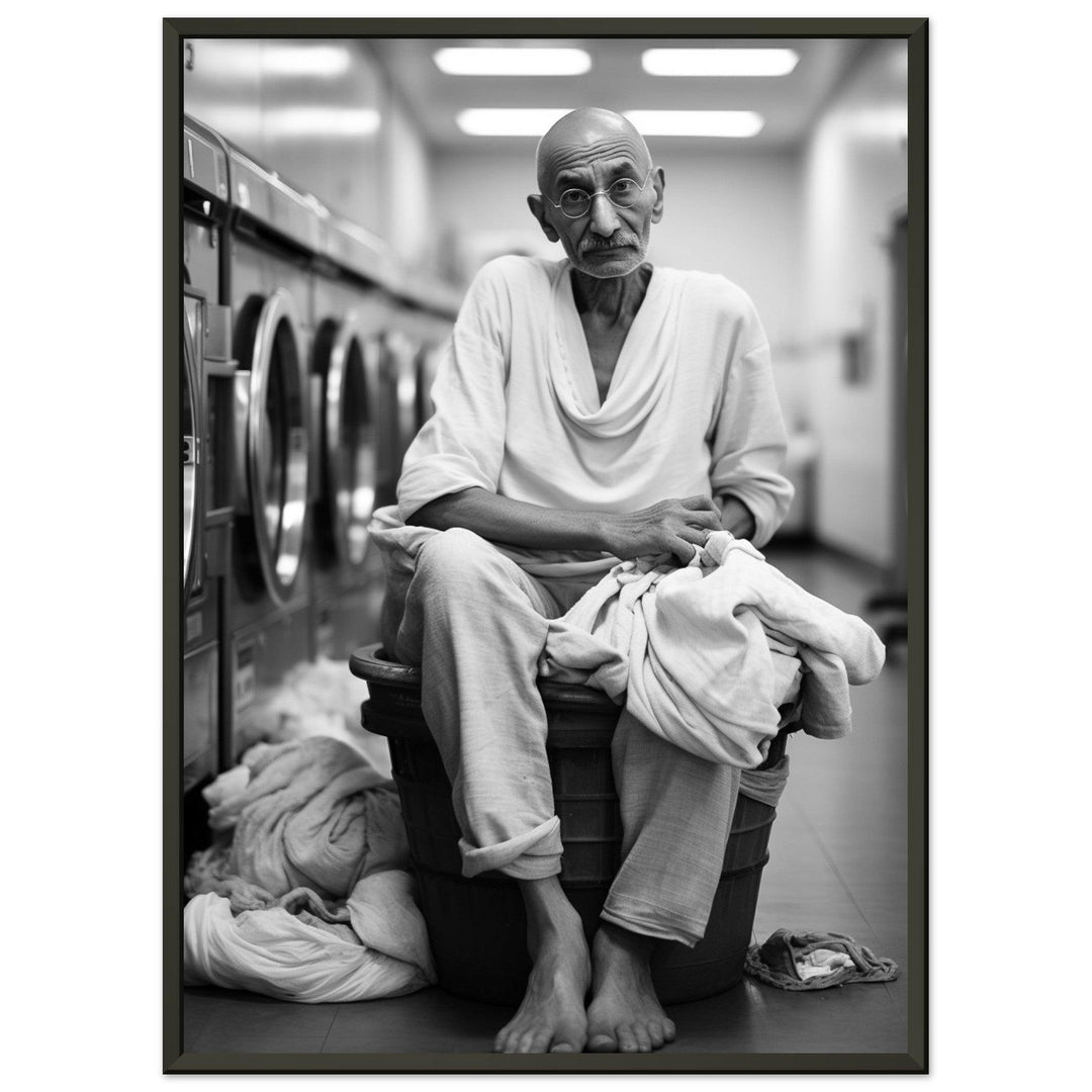 Laundry Day Mahatma Gandhi - Printree.ch AI, Andri Hofmann, Poster, Raumfahrt