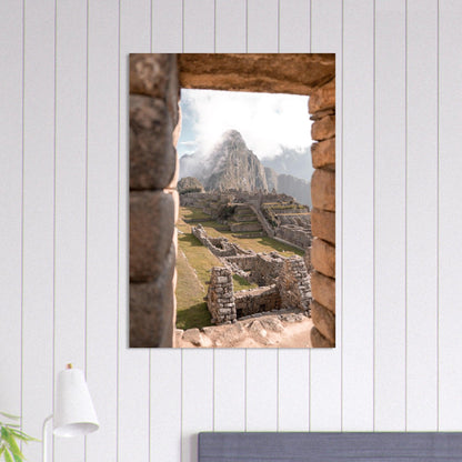 Machu Picchu Poster - Printree.ch Anden, Archäologie, Berglandschaft, Foto, Fotografie, Inka, Kultur, Machu Picchu, Peru, Reisen, Ruinen, Sehenswürdigkeit, unsplash, Wanderung, Weltwunder