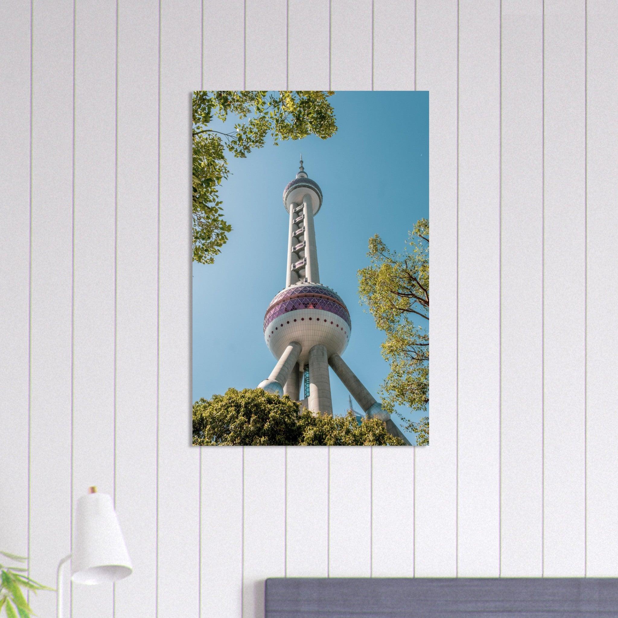 Oriental Pearl Tower - Printree.ch Architektur, Aussichtsplattform, China, Fernsehturm, futuristisch, Kopenhagen, Kultur, moderne Architektur, Oriental Pearl Tower, Shanghai, Skyline, Stadt, Stadtbild, Touristenattraktion, unsplash, Wahrzeichen