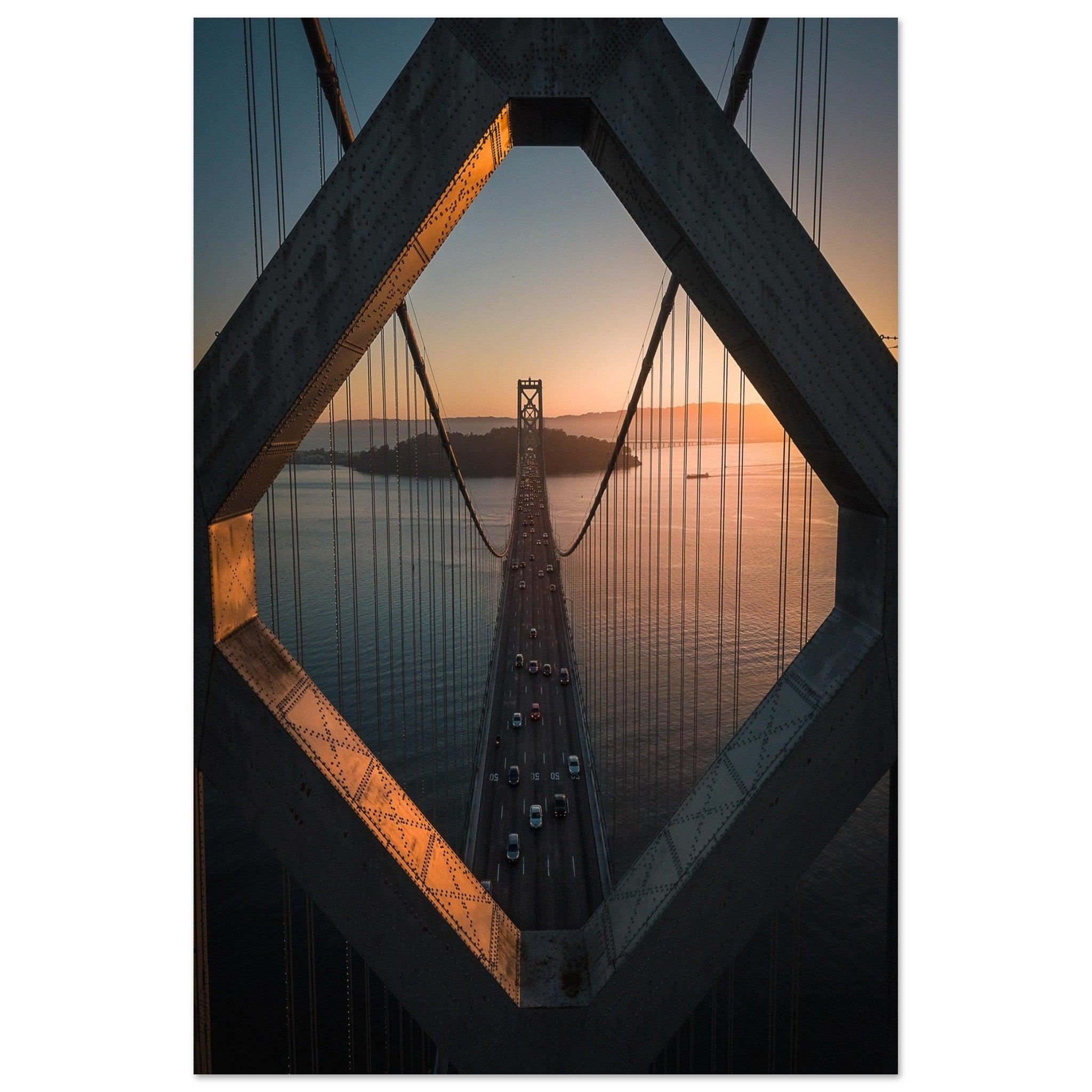 Poster "Stadtbrücke San Francisco - Oakland" - Printree.ch Architektur, Bay Bridge, Brücke, Foto, Fotografie, Kalifornien, Küste, Oakland, Reisen, San Francisco, Stadtbild, unsplash, USA, Verbindung, Verkehr, Wahrzeichen, Überquerung