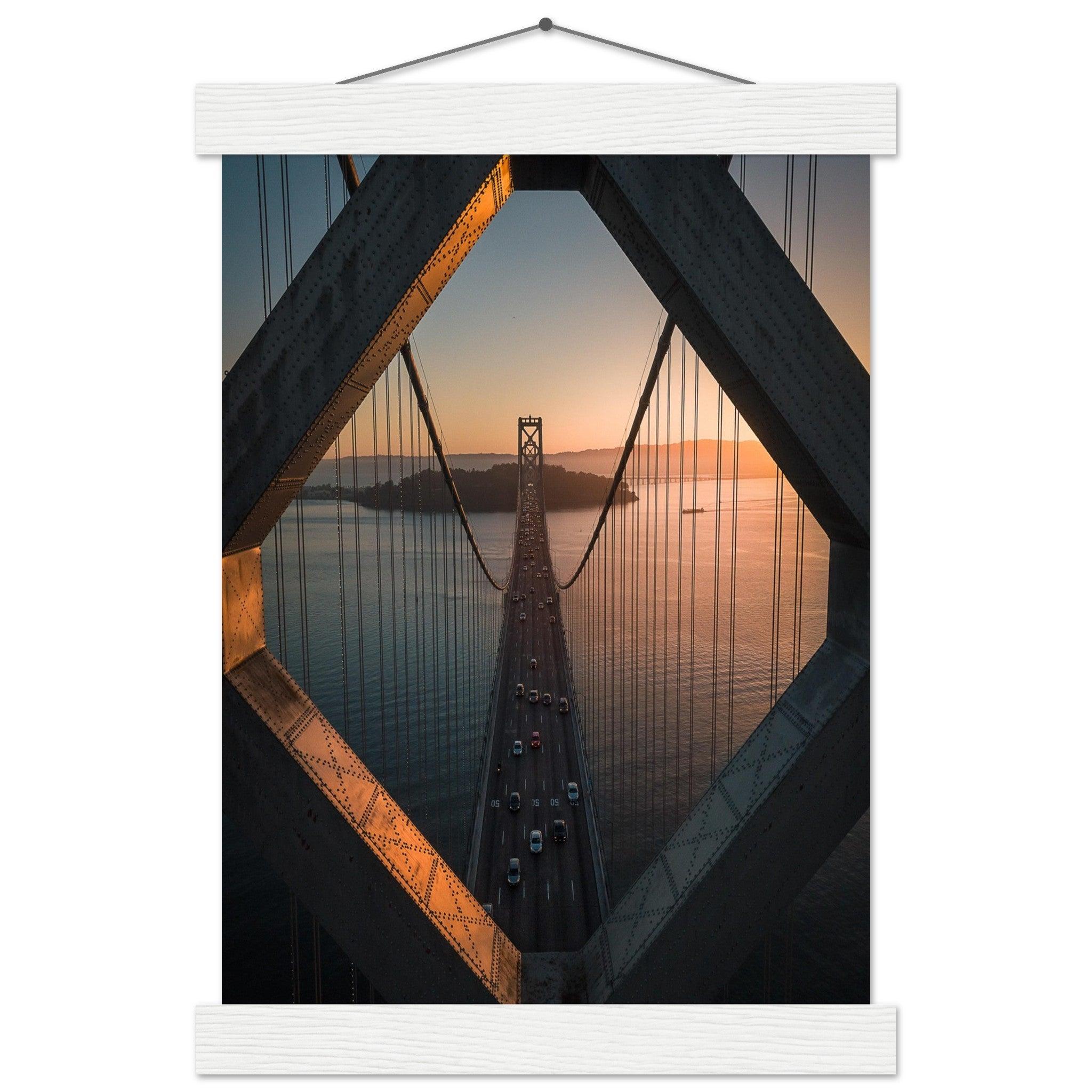 Poster "Stadtbrücke San Francisco - Oakland" - Printree.ch Architektur, Bay Bridge, Brücke, Foto, Fotografie, Kalifornien, Küste, Oakland, Reisen, San Francisco, Stadtbild, unsplash, USA, Verbindung, Verkehr, Wahrzeichen, Überquerung