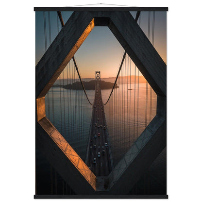 Poster "Stadtbrücke San Francisco - Oakland" - Printree.ch Architektur, Bay Bridge, Brücke, Foto, Fotografie, Kalifornien, Küste, Oakland, Reisen, San Francisco, Stadtbild, unsplash, USA, Verbindung, Verkehr, Wahrzeichen, Überquerung