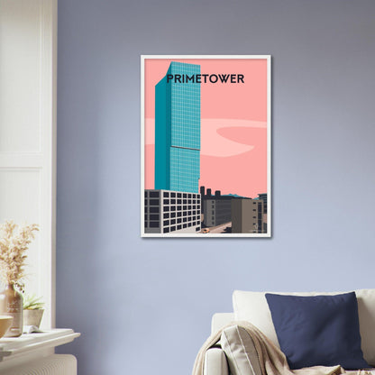 Primetower - Printree.ch alt, blau, blick, europa, europäisch, Localspot, Minimal, Minimalismus, reise, schweiz, stadt, stadtbild, tourismus, tourist, urban, wahrzeichen, zürich