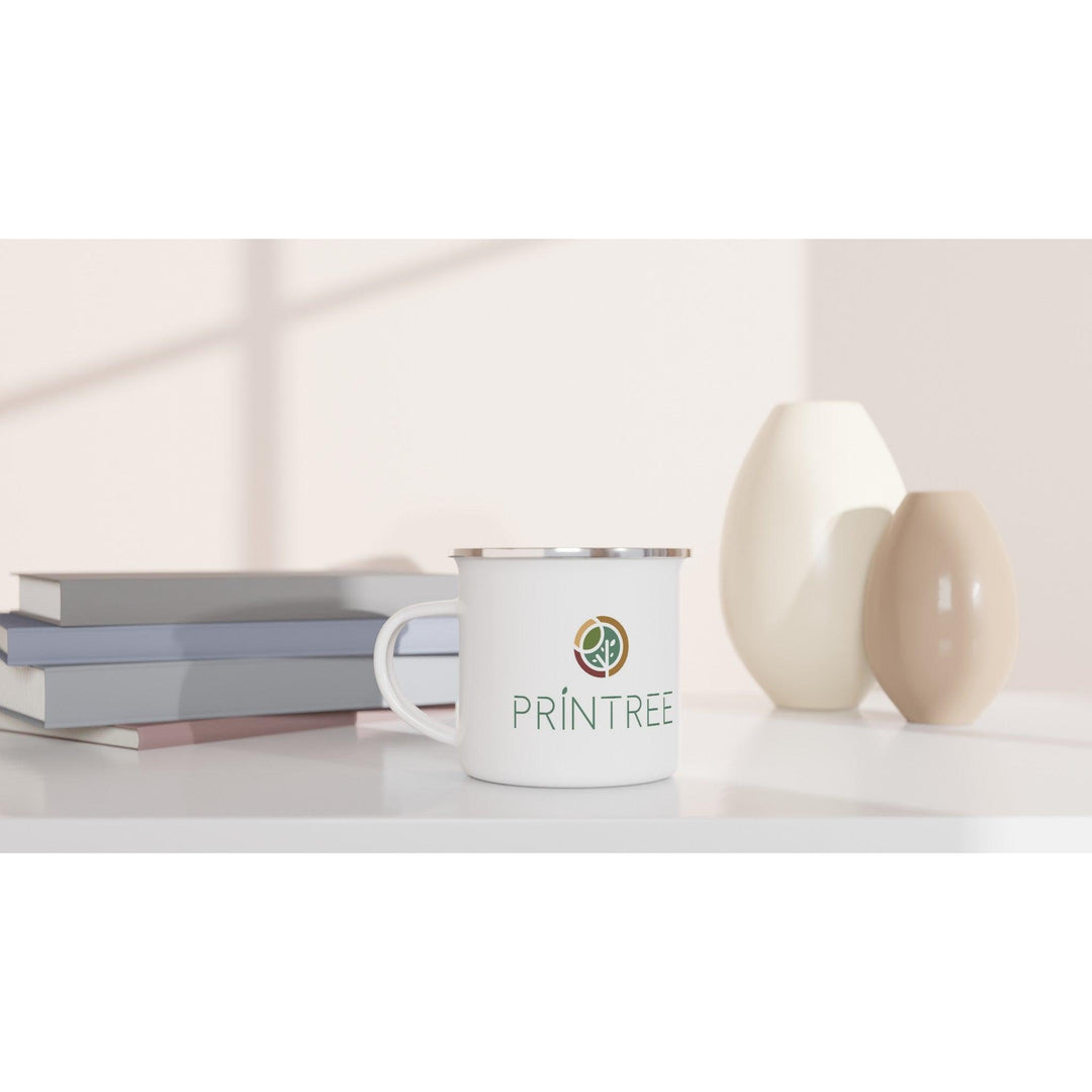 Printree Weisse Emaille-Tasse (3.5 dl) - Printree.ch Fan - Shop