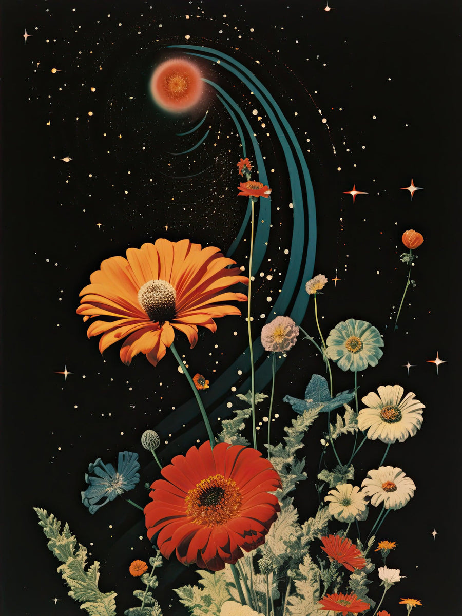 Retro Galaktische Reisen: Ära des Raumfahrts - Printree.ch Poster
